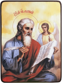 Икона Матфей апостол с ангелом