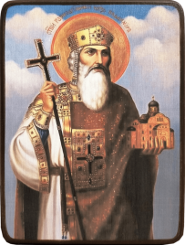 Икона Владимир Равноапостольный князь на светлом фоне