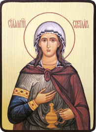 Икона Фотиния (Светлана) Палестинская на светлом фоне