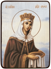 Икона Елена Константинопольская на фоне неба