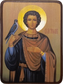 Икона Трифон Апамейский, Никейский на желтом фоне