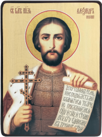 Икона Александр Невский, поясной