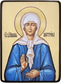 Икона Матрона Московская в голубом