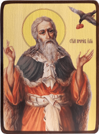 Икона Илия (Илья) Фесвитянин, пророк на светлом фоне