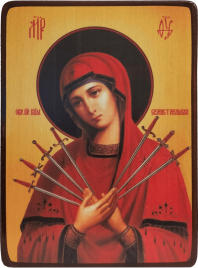 Икона Семистрельная Божией Матери яркая