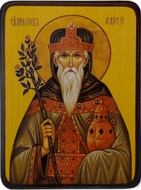 Икона Аарон Первосвященник, на жёлтом фоне