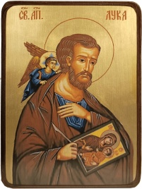 Икона Лука Евангелист, апостол с ангелом
