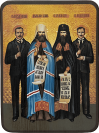 Икона Иван Ковшаров и Юрий Новицкий на золотом фоне