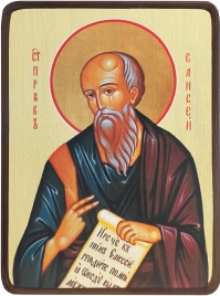 Икона Елисей пророк поясной