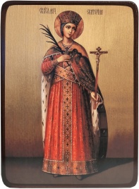 Икона Екатерина Александрийская на светлом фоне