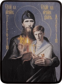 Икона Григорий Распутин с царевичем Алексеем (Н.Гурьянов)