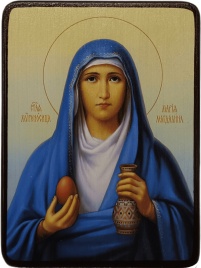 Икона Мария Магдалина на светлом фоне