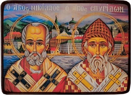 Икона Спиридон Тримифунтский и Николай Мирликийский