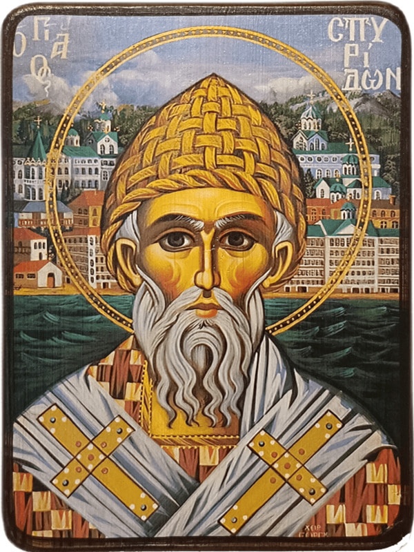 Икона Спиридон Тримифунтский, яркий фото 1