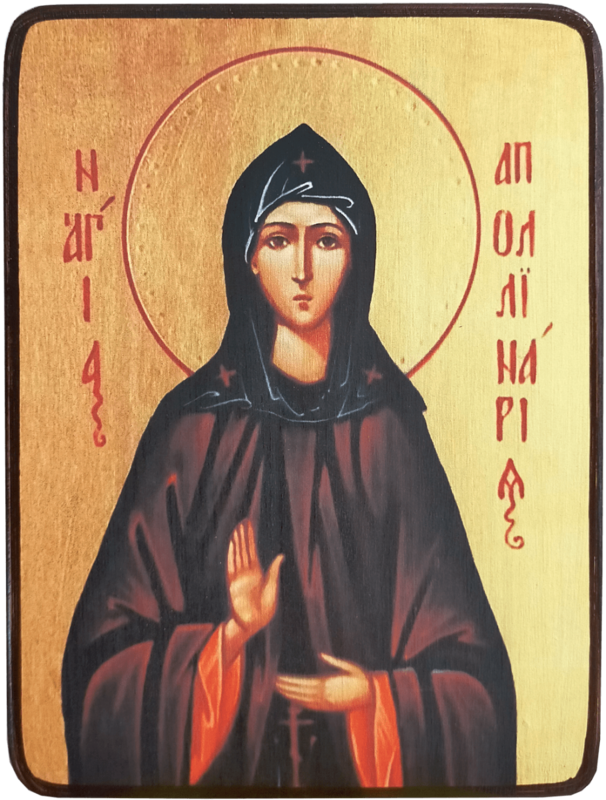 Икона Аполлинария Преподобная на светлом фоне фото 1