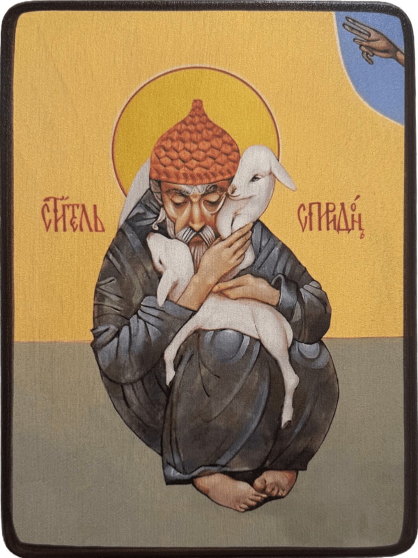 Икона Спиридон Тримифунтский с овечками фото 1