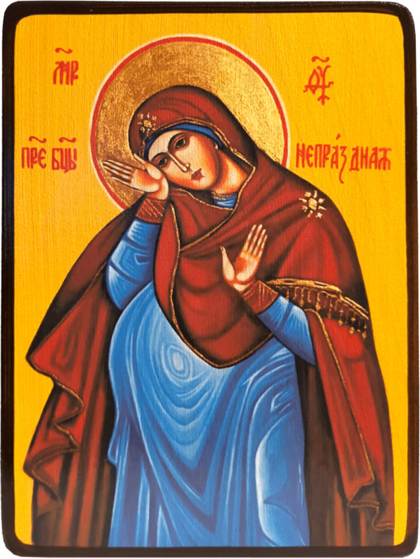 Икона Непраздная Божией Матери яркая фото 1