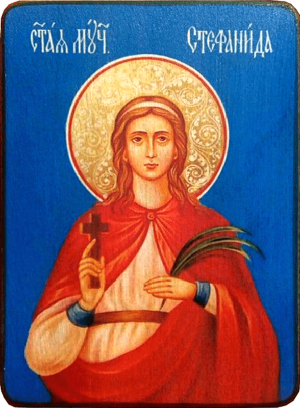 Икона Стефанида Дамасская на тёмном фоне фото 1
