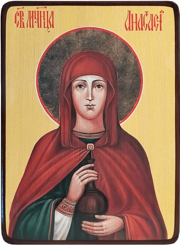 Икона Анастасия Узорешительница в красном фото 1