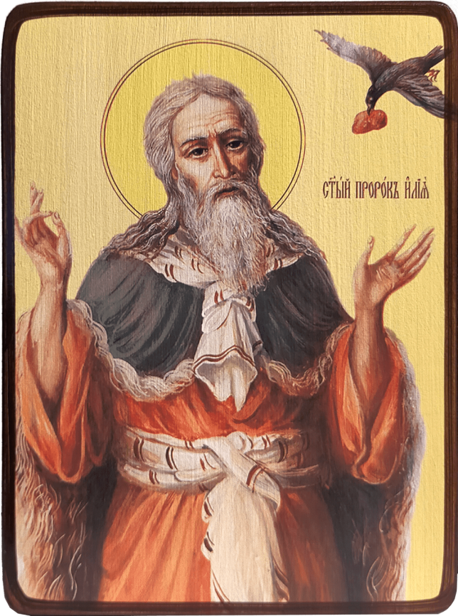 Икона Илия (Илья) Фесвитянин, пророк на светлом фоне фото 1