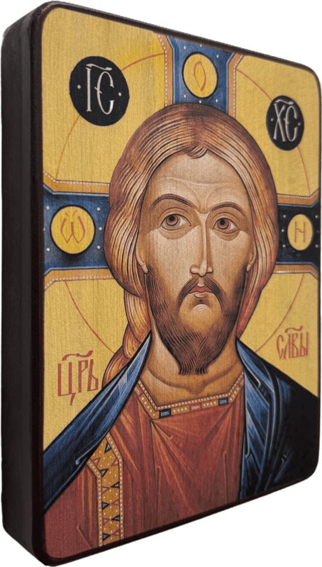 Икона Спас Златые Власы на жёлтом фоне фото 2