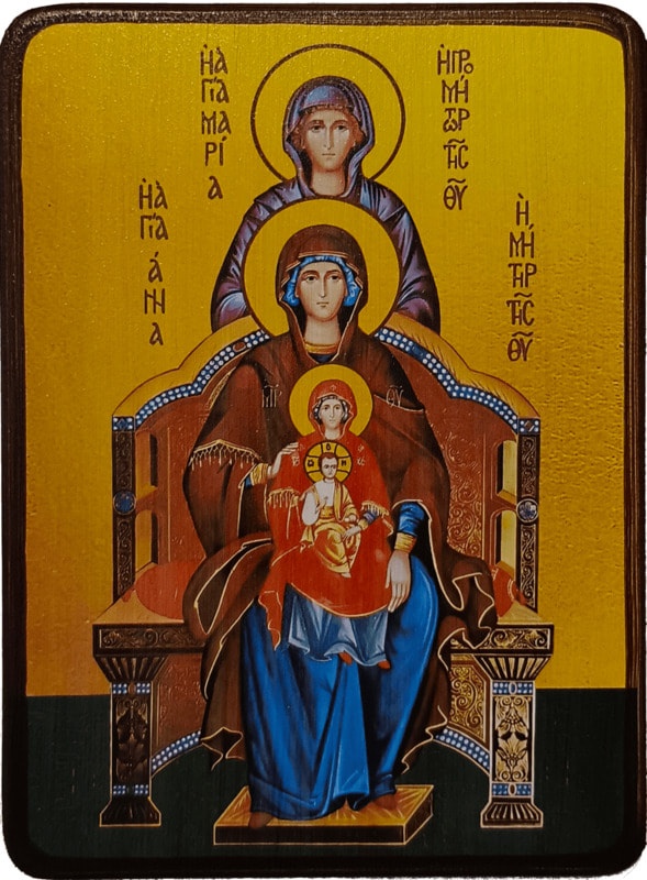 Икона Богородица со сродницами, праведными Анной и Марией фото 1