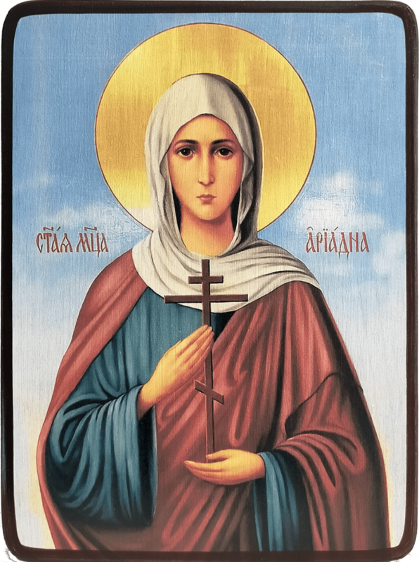 Икона Ариадна Промисская на синем фоне фото 1