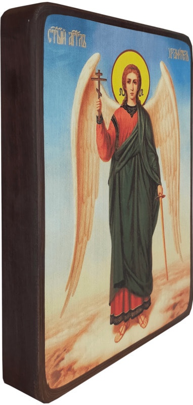 Икона Ангел Хранитель на синем фоне фото 2