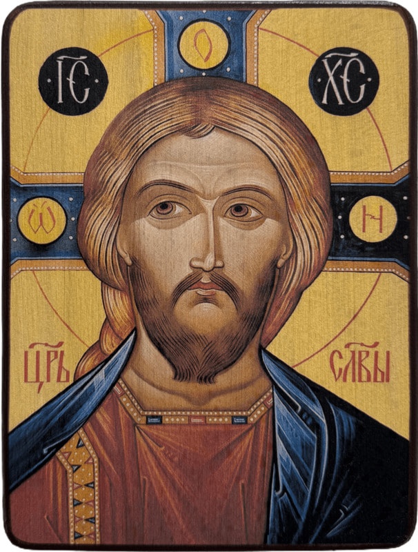 Икона Спас Златые Власы на жёлтом фоне фото 1