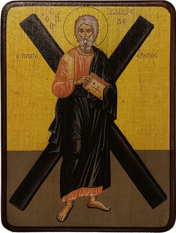 Икона Андрей Первозванный, апостол с крестом фото 1