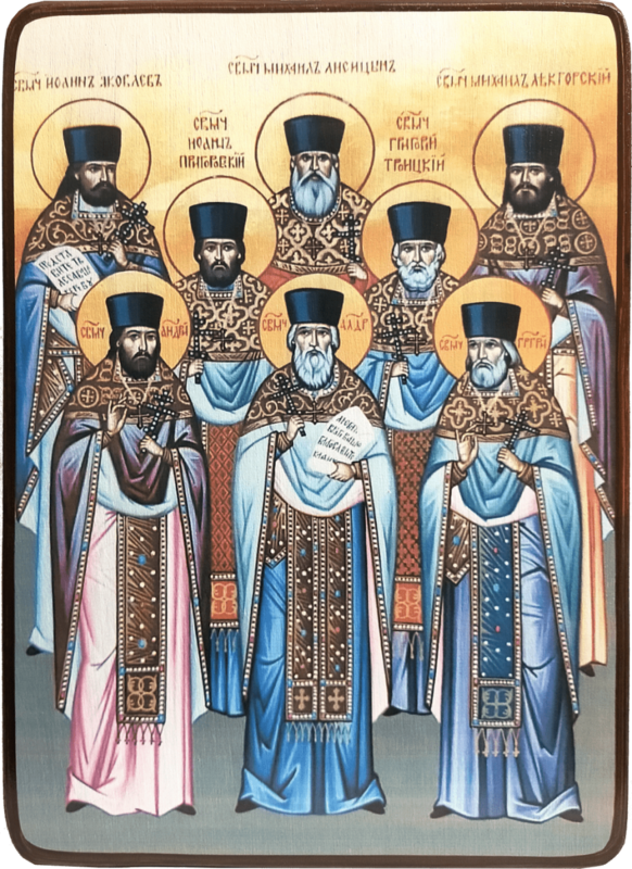 Икона Кубанские Новомученики на тёмном фоне фото 1