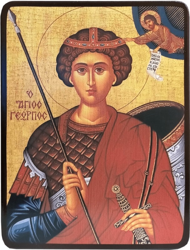 Икона Георгий Победоносец с Господом фото 1