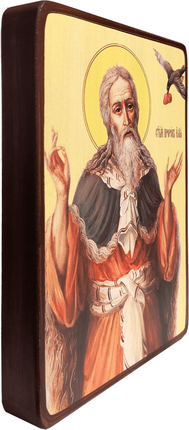 Икона Илия (Илья) Фесвитянин, пророк на светлом фоне фото 2