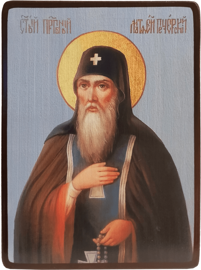 Икона Матфей Печерский на синем фоне фото 1