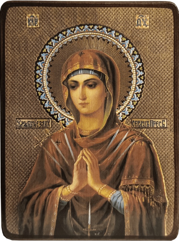 Икона Умягчение злых сердец Божией Матери мироточивая (копия) фото 1