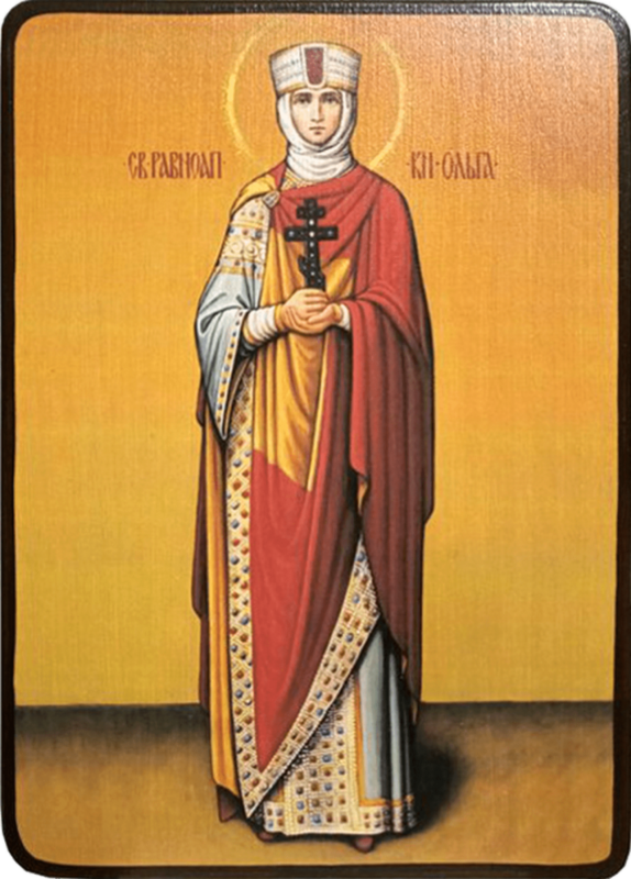 Икона Ольга Равноапостольная на светлом фоне фото 1