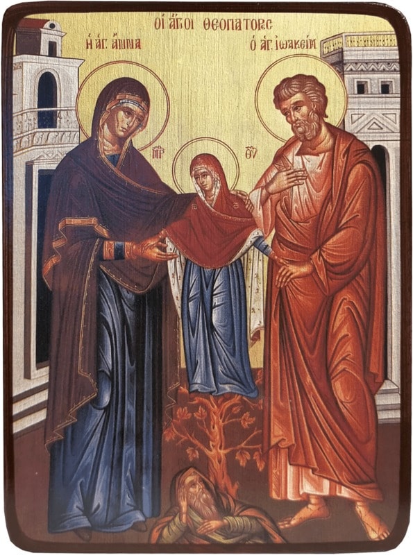 Икона Иоаким и Анна, на светлом фоне фото 1